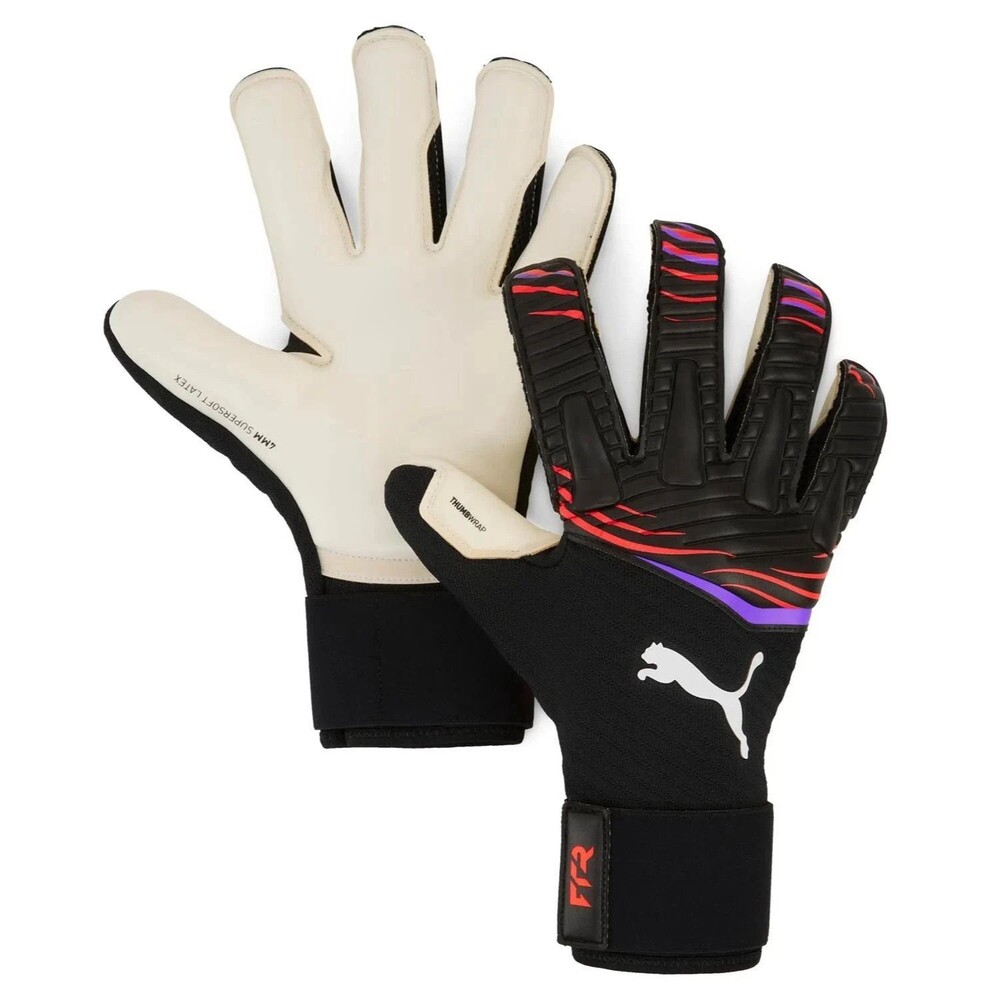 Puma FUTURE Pro SGC Hybrid Goalkeeper Gloves Black Red Purple 042066 01 Size 8